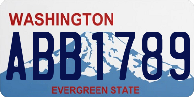 WA license plate ABB1789