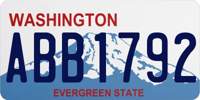 WA license plate ABB1792