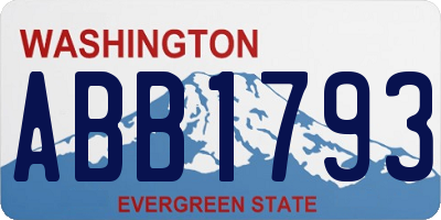 WA license plate ABB1793