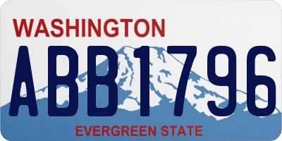 WA license plate ABB1796