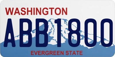 WA license plate ABB1800