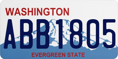 WA license plate ABB1805