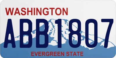 WA license plate ABB1807