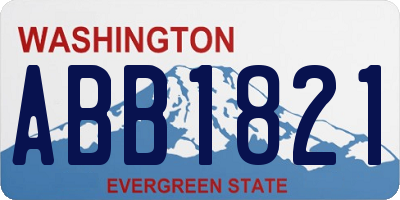 WA license plate ABB1821