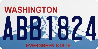 WA license plate ABB1824
