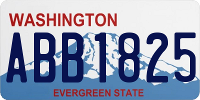 WA license plate ABB1825
