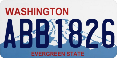 WA license plate ABB1826