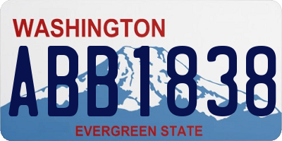 WA license plate ABB1838