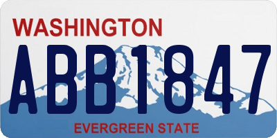 WA license plate ABB1847