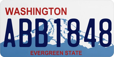 WA license plate ABB1848