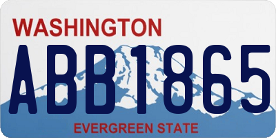WA license plate ABB1865