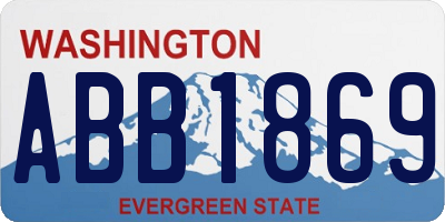 WA license plate ABB1869