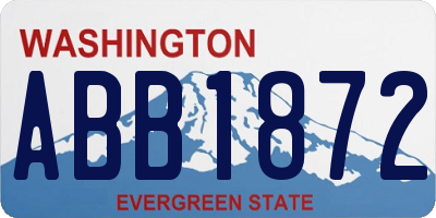 WA license plate ABB1872