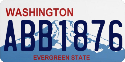 WA license plate ABB1876
