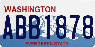 WA license plate ABB1878