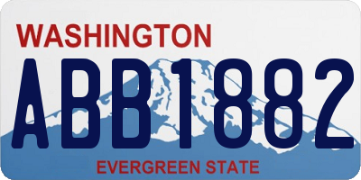 WA license plate ABB1882