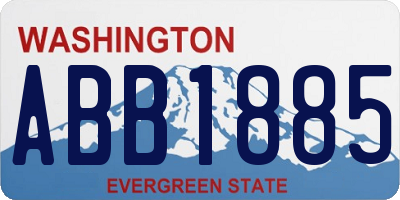 WA license plate ABB1885