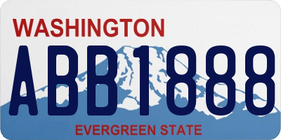WA license plate ABB1888