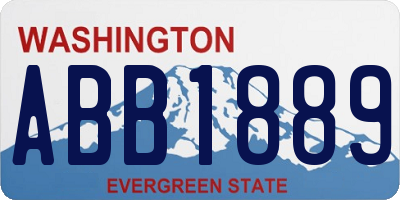 WA license plate ABB1889