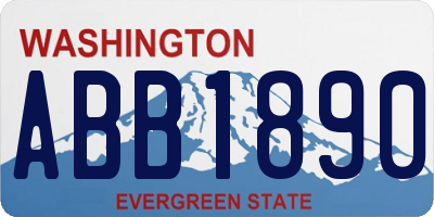 WA license plate ABB1890