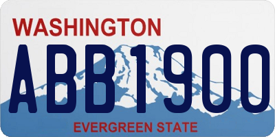 WA license plate ABB1900