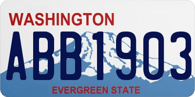 WA license plate ABB1903