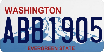 WA license plate ABB1905