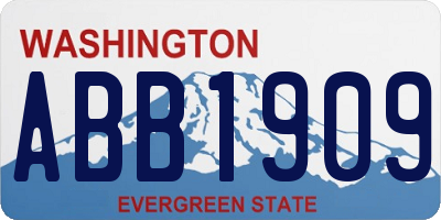 WA license plate ABB1909