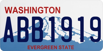 WA license plate ABB1919