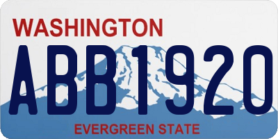 WA license plate ABB1920