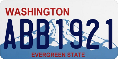 WA license plate ABB1921