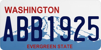 WA license plate ABB1925