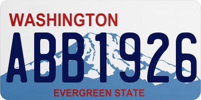 WA license plate ABB1926