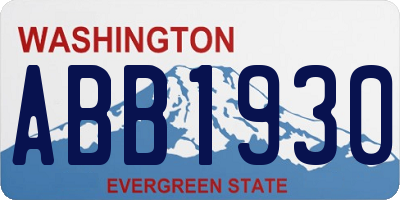 WA license plate ABB1930