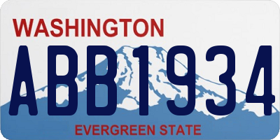 WA license plate ABB1934