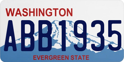 WA license plate ABB1935