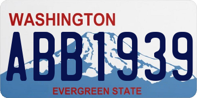 WA license plate ABB1939