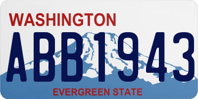 WA license plate ABB1943