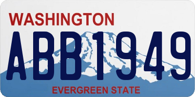WA license plate ABB1949