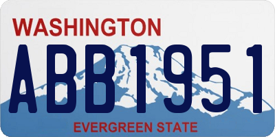 WA license plate ABB1951