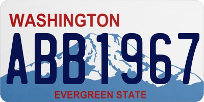 WA license plate ABB1967