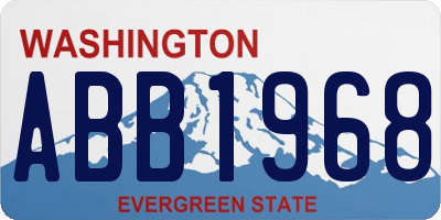 WA license plate ABB1968