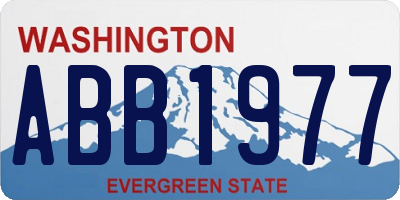 WA license plate ABB1977