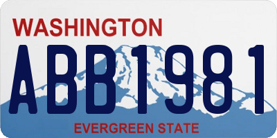 WA license plate ABB1981