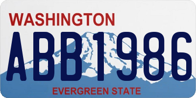 WA license plate ABB1986