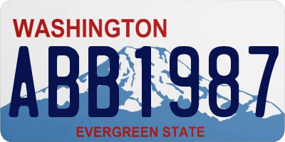 WA license plate ABB1987