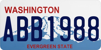 WA license plate ABB1988