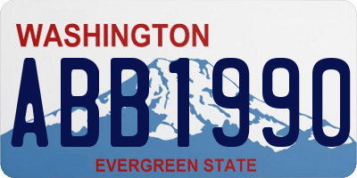WA license plate ABB1990
