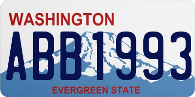 WA license plate ABB1993