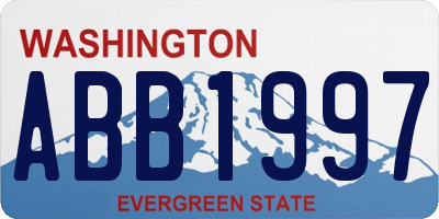 WA license plate ABB1997
